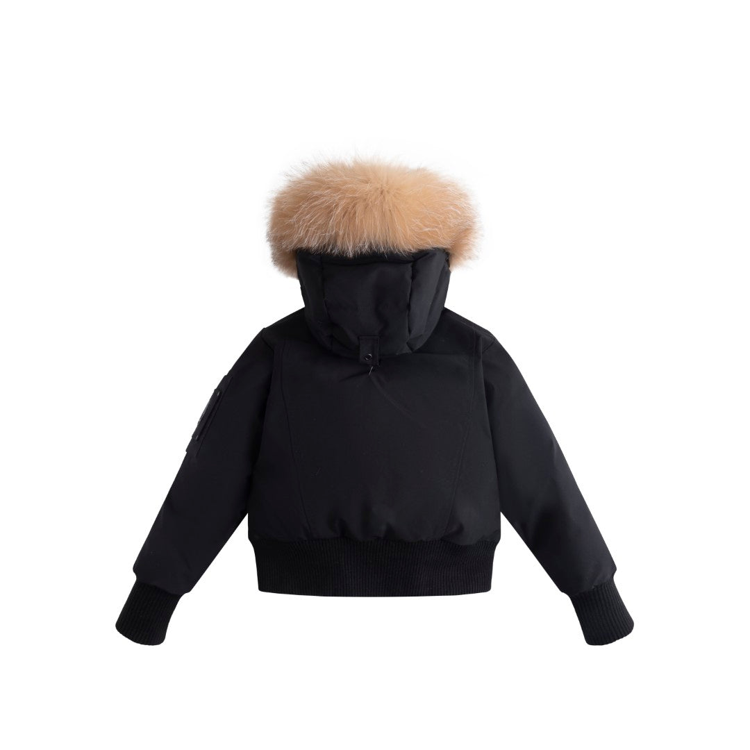 Ellabee Adelle Canvas Down Bomber Coat- Gold Fox Fur