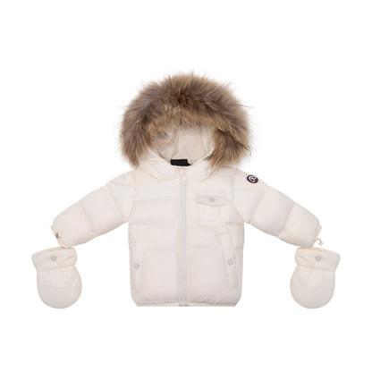 Ellabee Bella Enfant Off White Fur Down Jacket