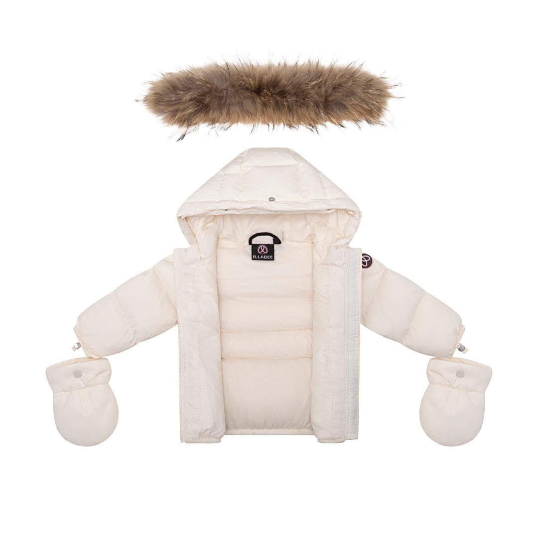 Ellabee Bella Enfant Off White Fur Down Jacket