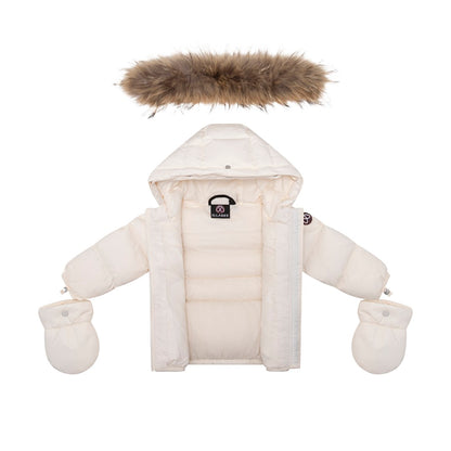 Ellabee Bella Enfant Off White Fur Down Jacket