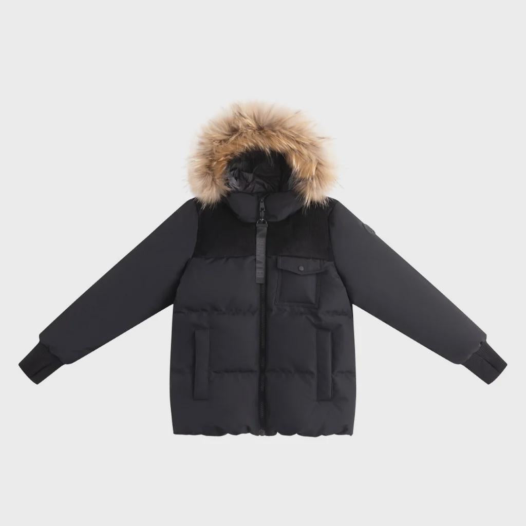 Ellabee Black Corduroy Olivier Down Jacket
