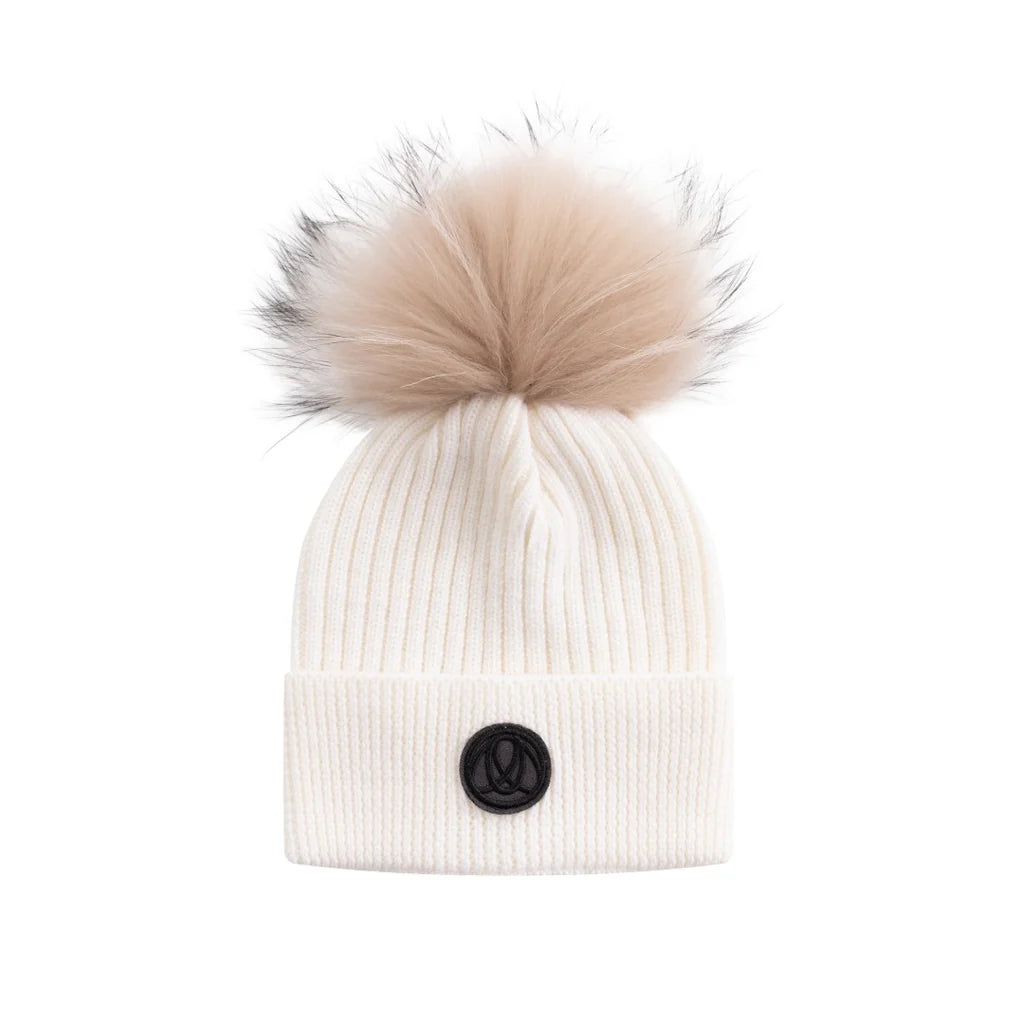 Ellabee White Fox Pom Pom Hat