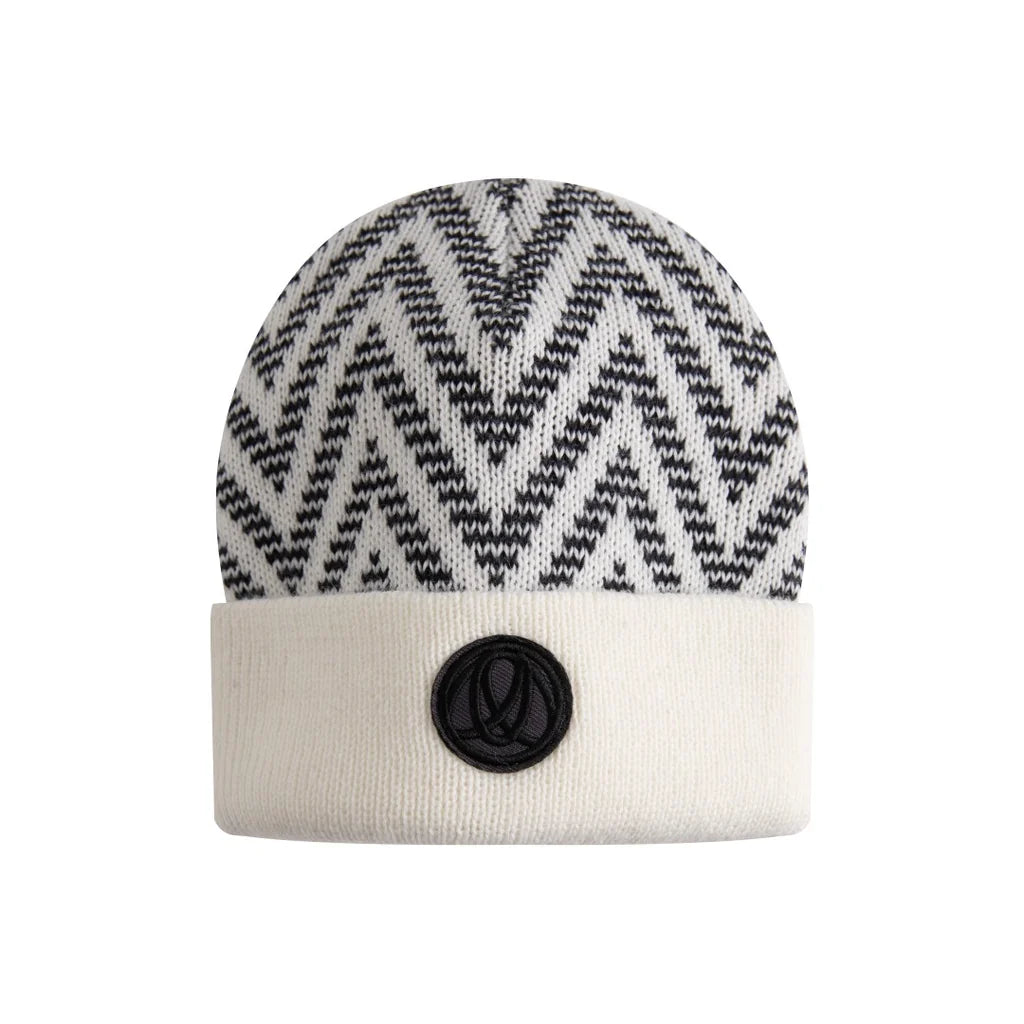 Ellabee White/Black Chevron Beanie