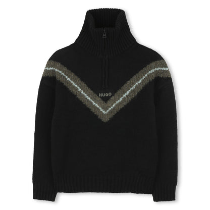 Hugo Black Half Zip Sweatshirt