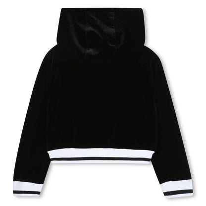 Hugo Velour Zip Up Hoodie