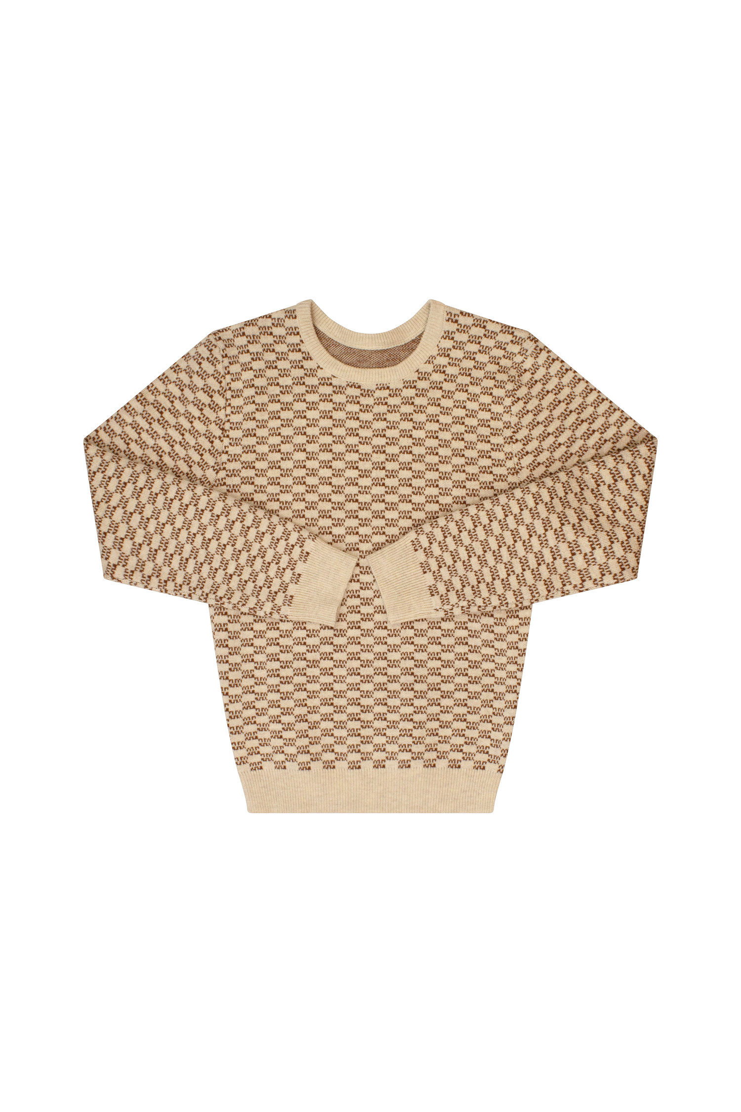 Kipp Natural Checkered Knit Sweater