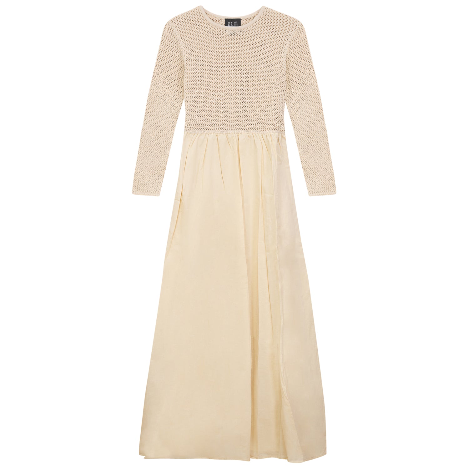 Gem Cream Crochet Top Dress