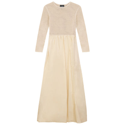 Gem Cream Crochet Top Dress