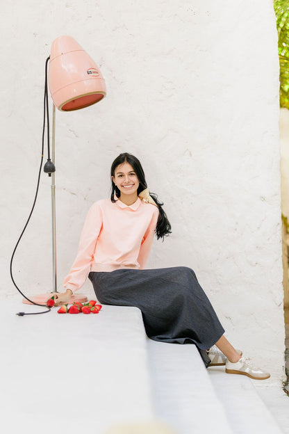 Eleve Mauve Paneled Sweater
