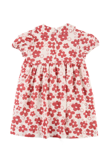 Loud Flower Dress Loose fit Peter Pan Collar Puff Sleeves
