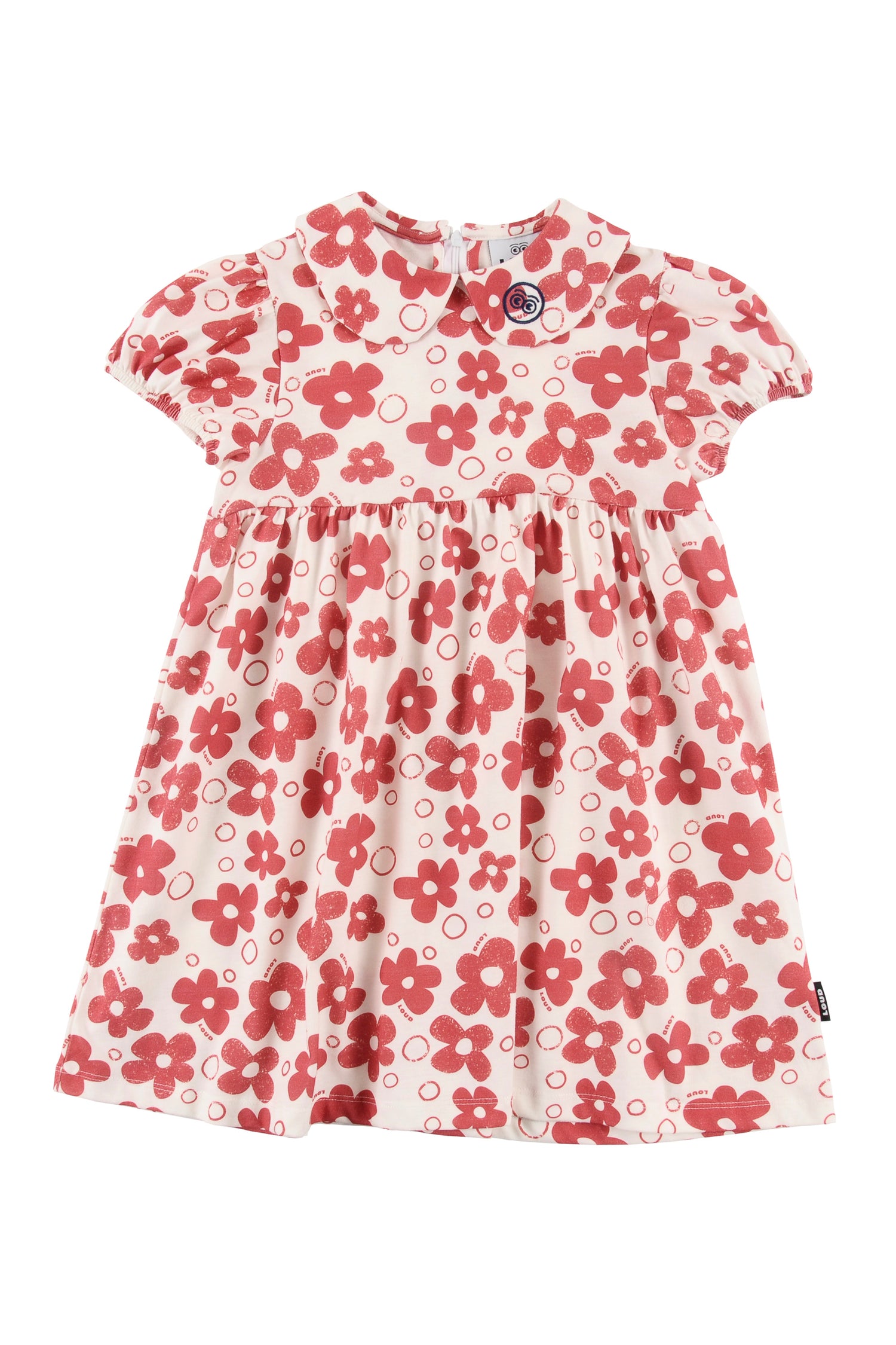 Loud Flower Dress Loose fit Peter Pan Collar Puff Sleeves