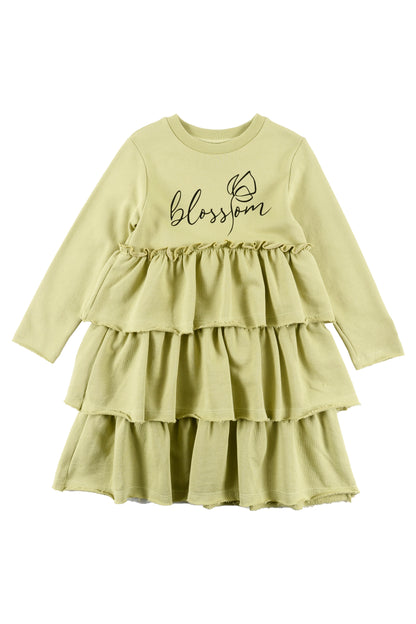 Loud Apparel Olive Ruffle Love Dress