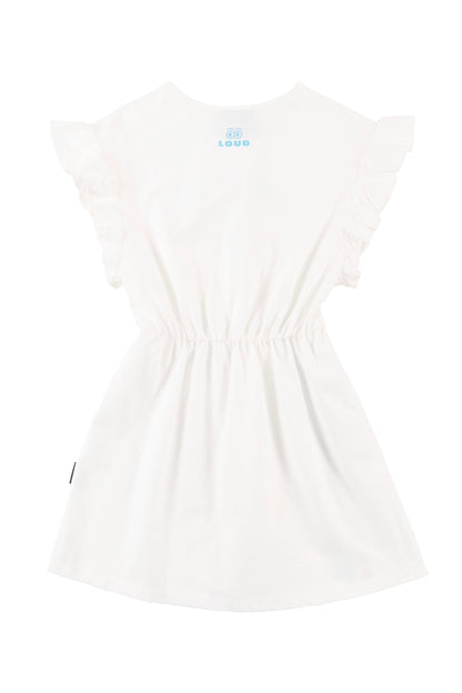 Loud Ruffle Sleeve Elastic Waist Dress