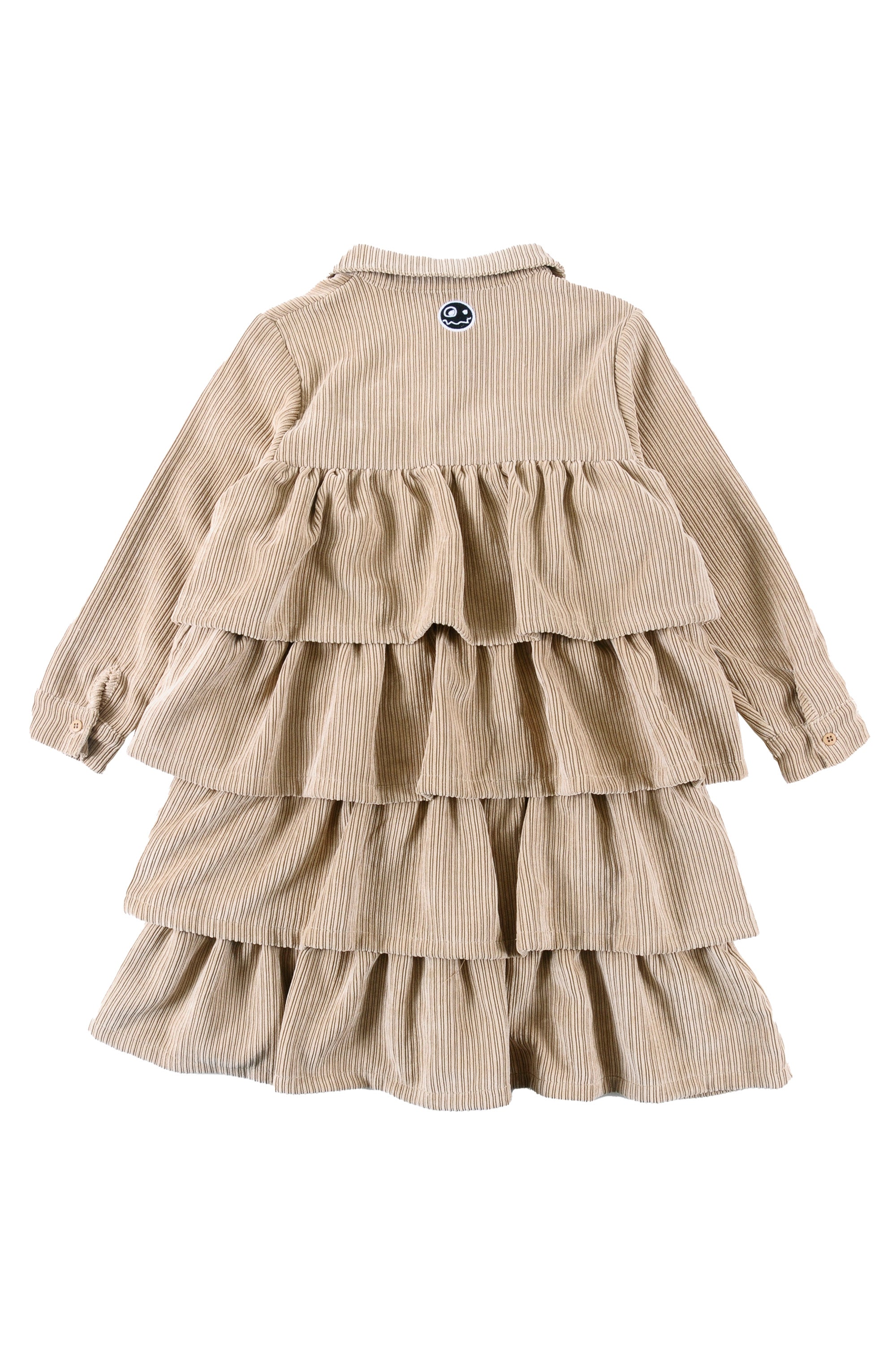 Loud Apparel Tan Ruffle Daffodil Dress