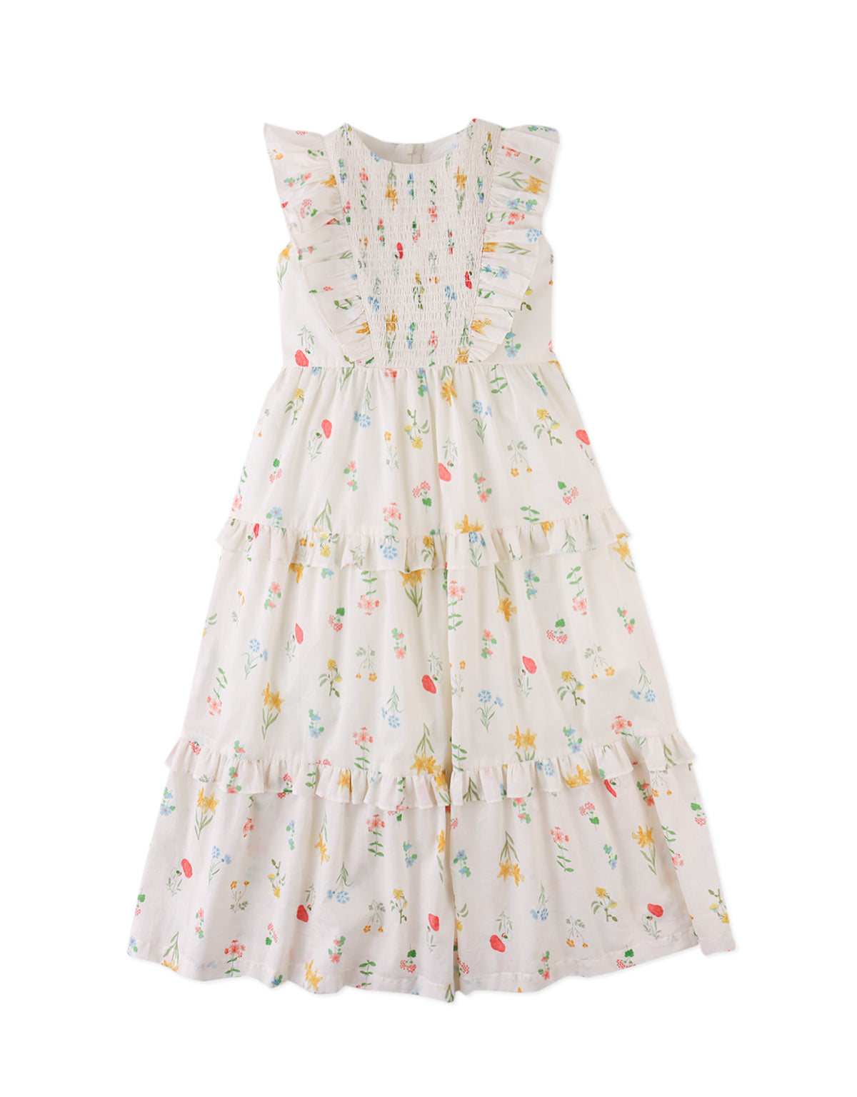 Gingersnaps Chisa Tiered Smocked Maxi Dress with Ruffle Sleeves