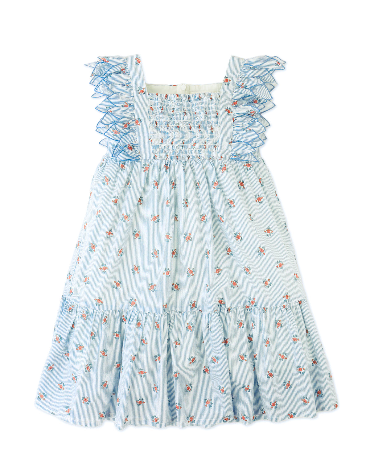 Gingersnaps Chloe Apron Dress with Smocked Bodice and Petal Sleeve