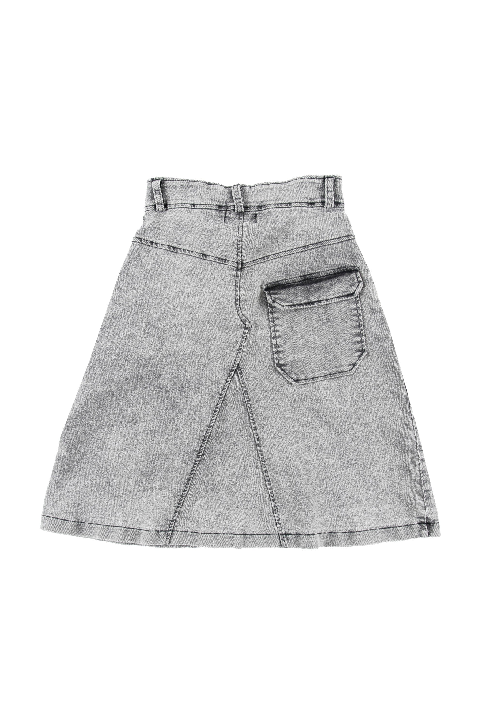 Loud Apparel Grey Denim Wild Skirt