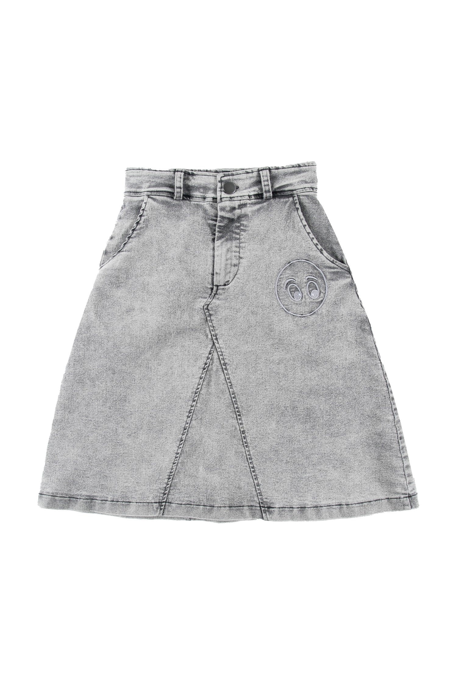 Loud Apparel Grey Denim Wild Skirt