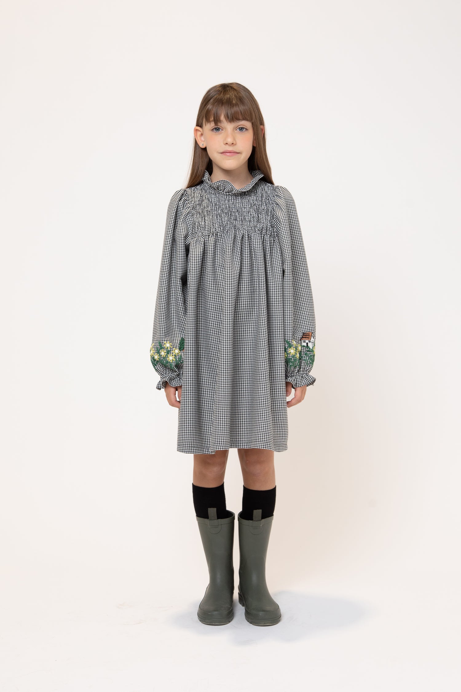 Piccola Ludo Long Girella Bianco/Nero Dress