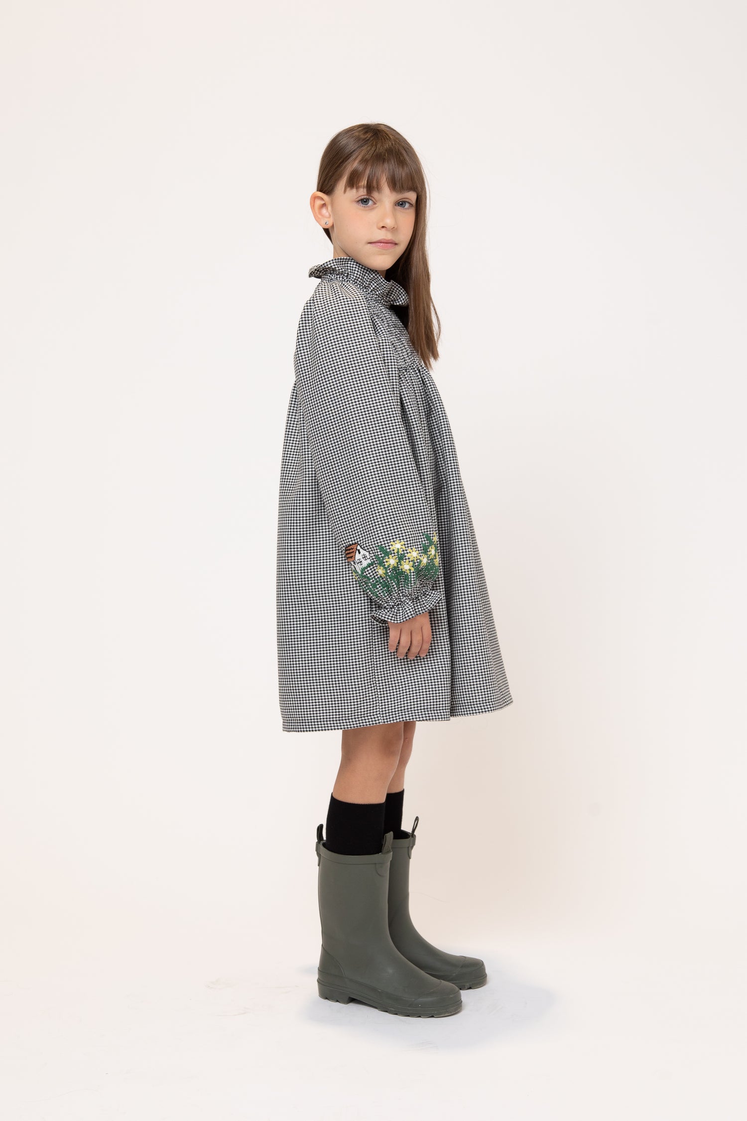 Piccola Ludo Long Girella Bianco/Nero Dress