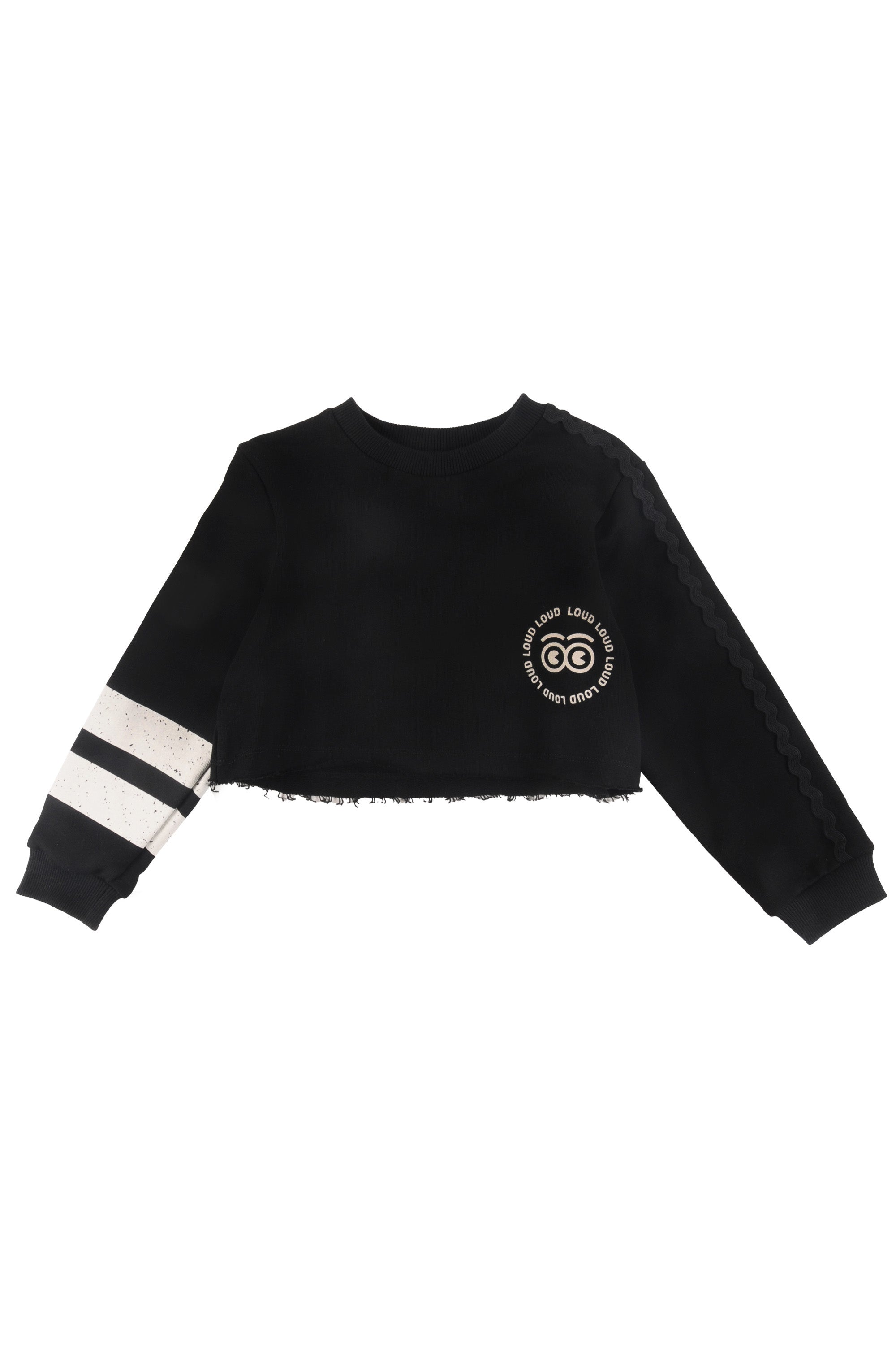 Loud Fun Crop Sweatshirt- Black – Once Child and Teen