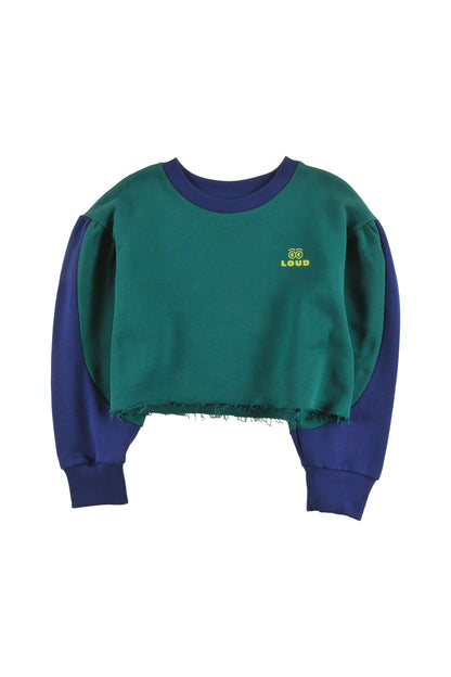 Loud Girls Spa Green Navy Sweater