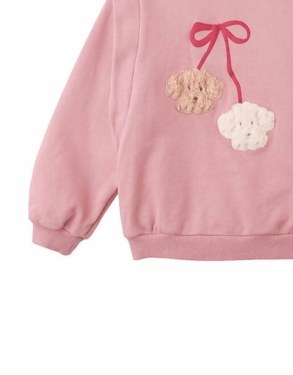 Gingersnaps Girls Pink Maurine Poodle Detail Sweat Top
