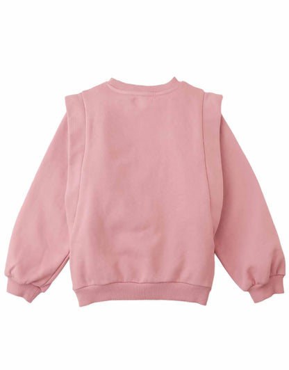 Gingersnaps Girls Pink Maurine Poodle Detail Sweat Top