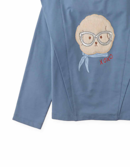 Gingersnaps Girls Blue Gregoria Tee with Poodle Details