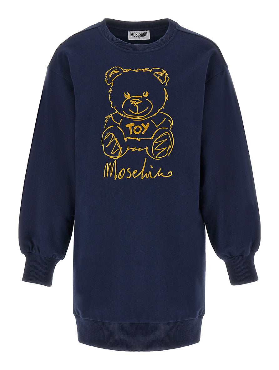 Moschino Navy with Bear Drawing Dress