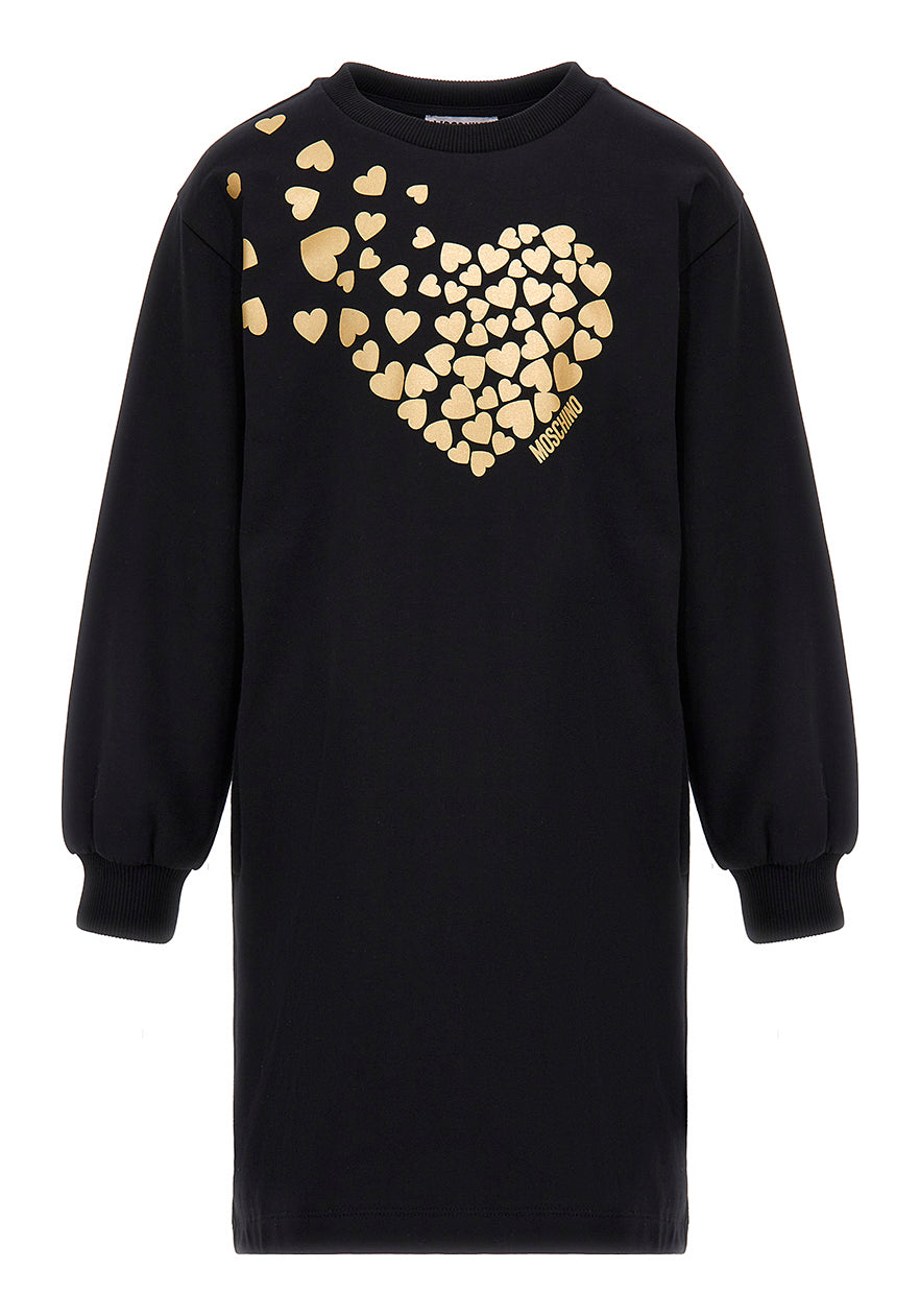 Moschino Black with Hearts Graphic Dress