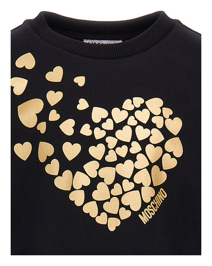 Moschino Black with Hearts Graphic Dress