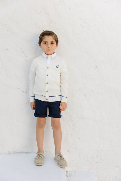 Duet Boys Ivory Button Down Sweater