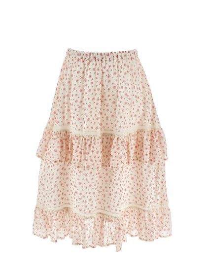 Philosophy Small Rose Print Long Skirt