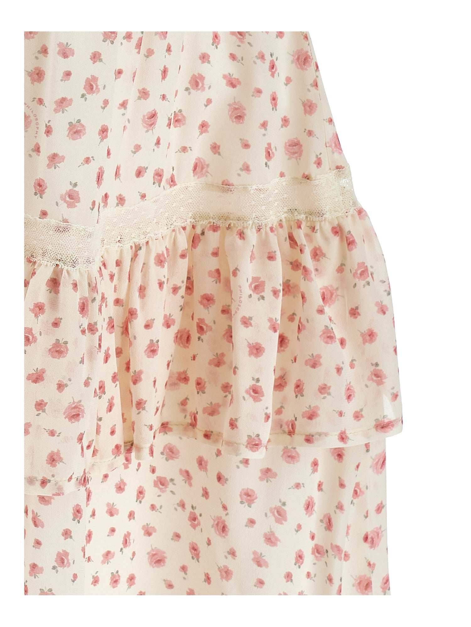 Philosophy Small Rose Print Long Skirt