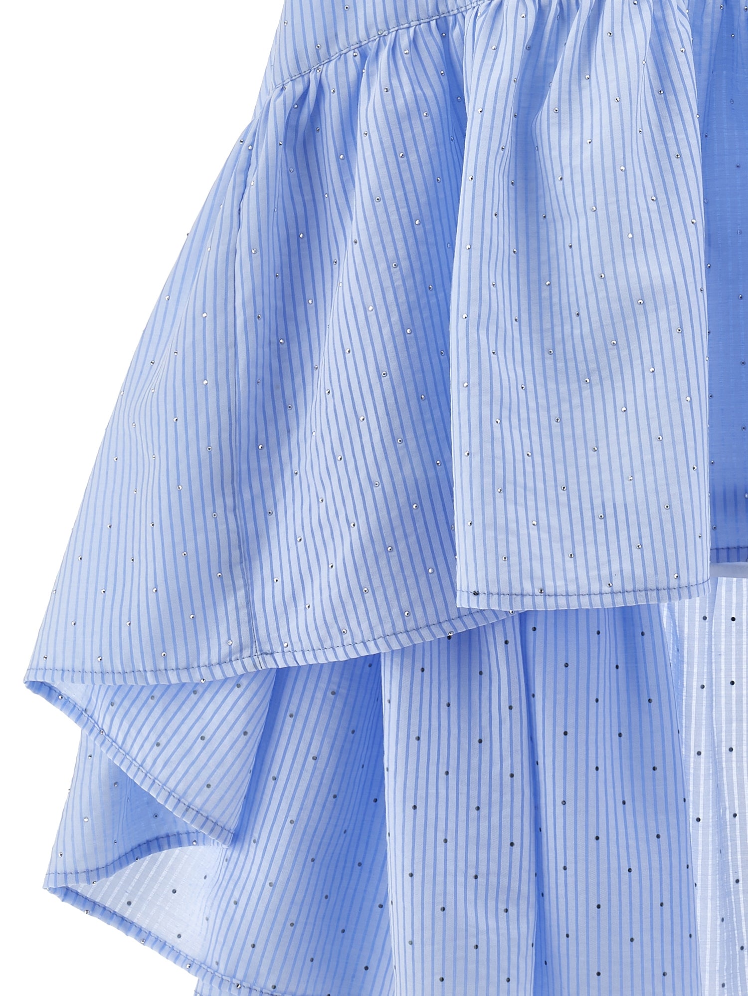 Philosophy Blue Sleeveless Hi-Lo Studded Dress with Contrast Collar