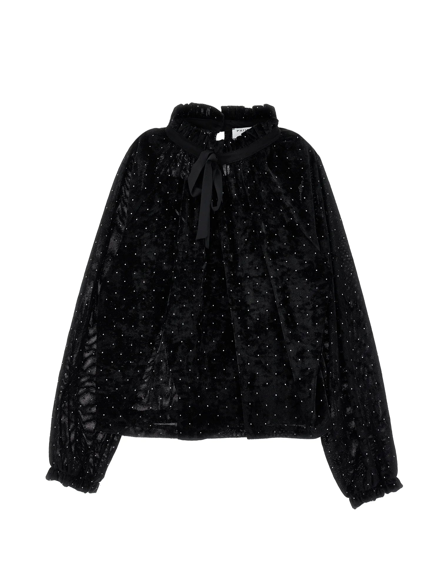 Philosophy Girls Nero Velvet Long Sleeve Top