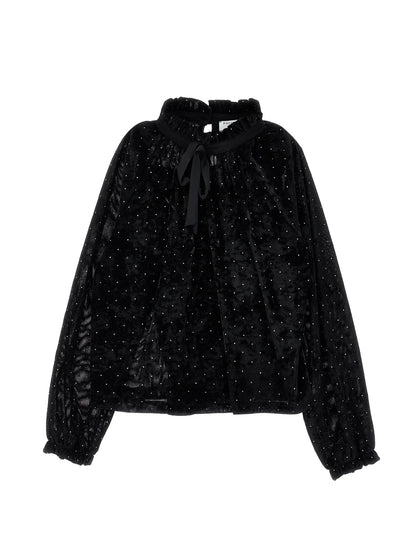 Philosophy Girls Nero Velvet Long Sleeve Top