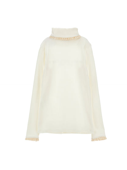 Philosophy Girls Beige Rib Knit Turtleneck