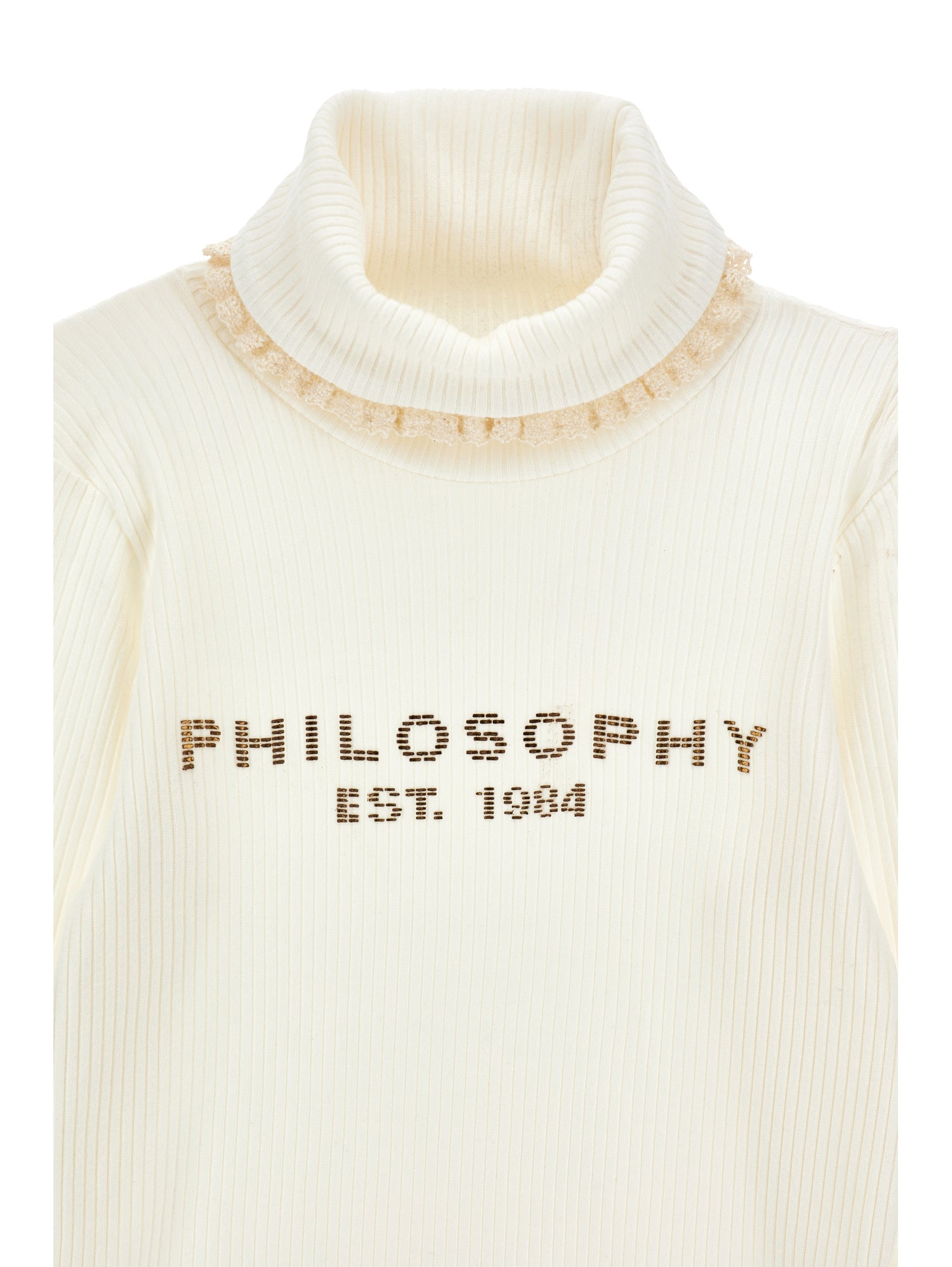 Philosophy Girls Beige Rib Knit Turtleneck