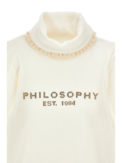 Philosophy Girls Beige Rib Knit Turtleneck
