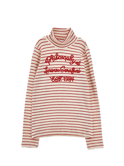 Philosophy Girls Burro+Nuvola Striped Turtleneck