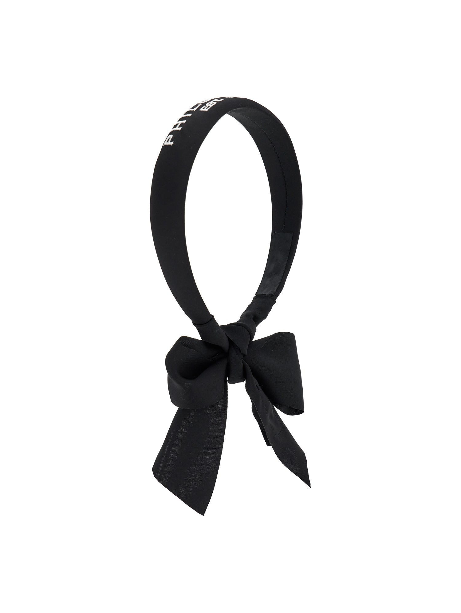 Philosophy Black Logo Headband with Ribbon Tie