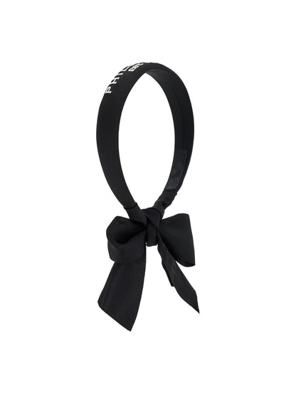 Philosophy Black Logo Headband with Ribbon Tie