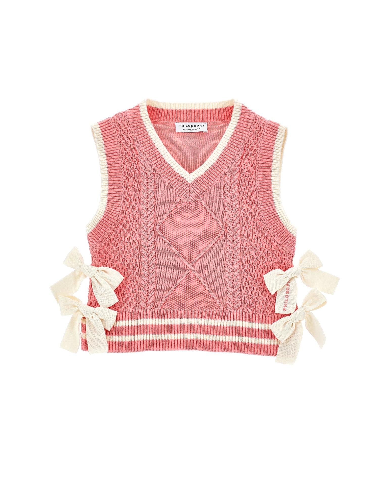 Philosophy Coral Knit Vest with Bows on Sides