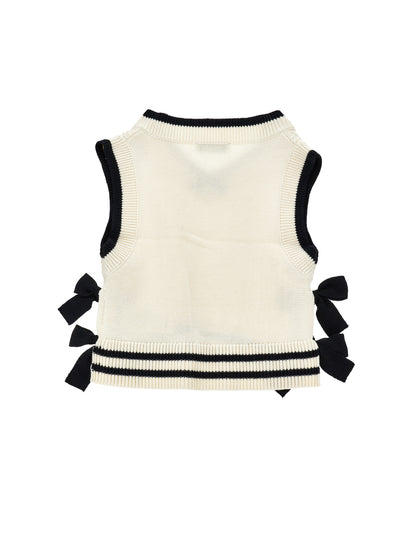 Philosophy Ivory Knit Vest with Bows on Sides