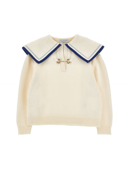 Philosophy Off-White Sweater with Sailor Collar