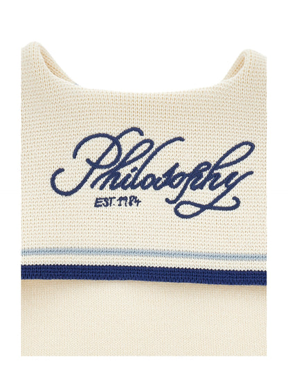 Philosophy Off-White Sweater with Sailor Collar