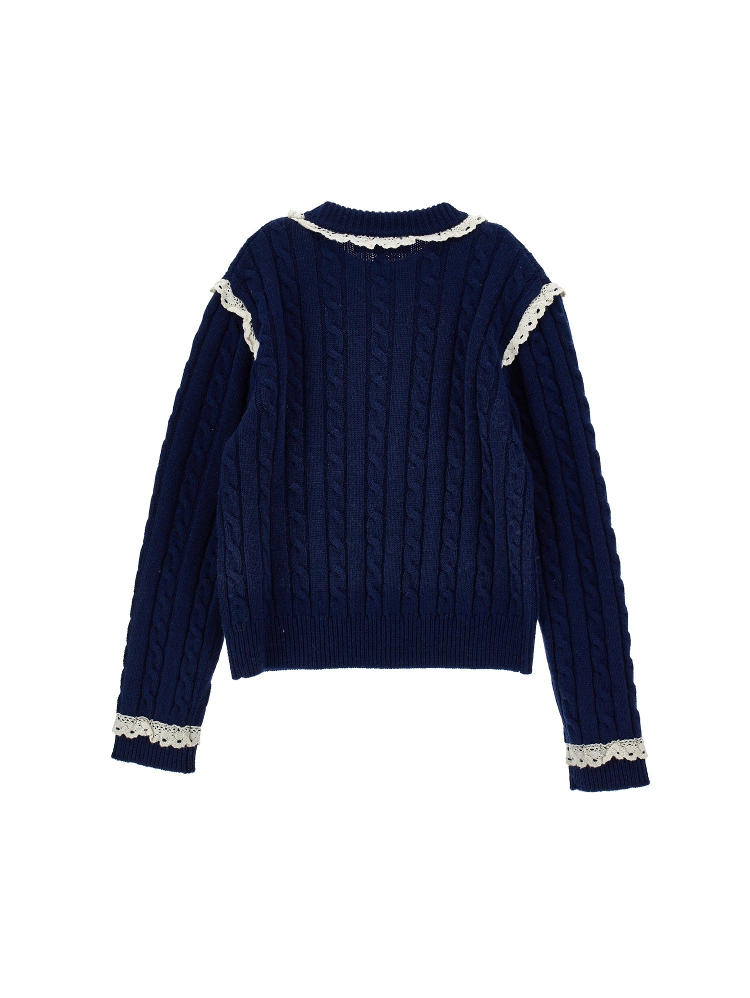 Philosophy Navy Cable Knit Sweater