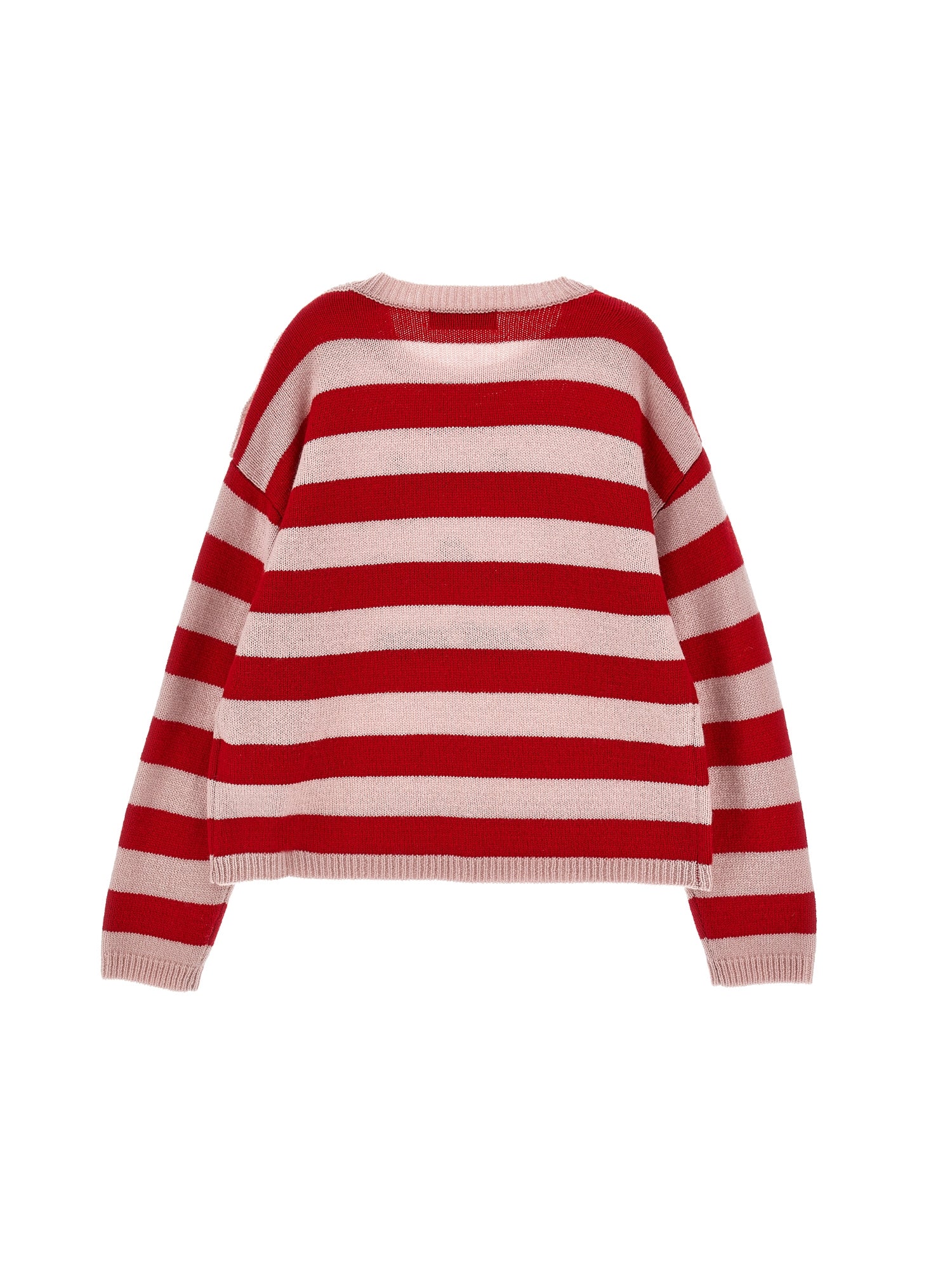 Philosophy Girls Rosa Antico+Rosso Stripe Script Logo Sweater